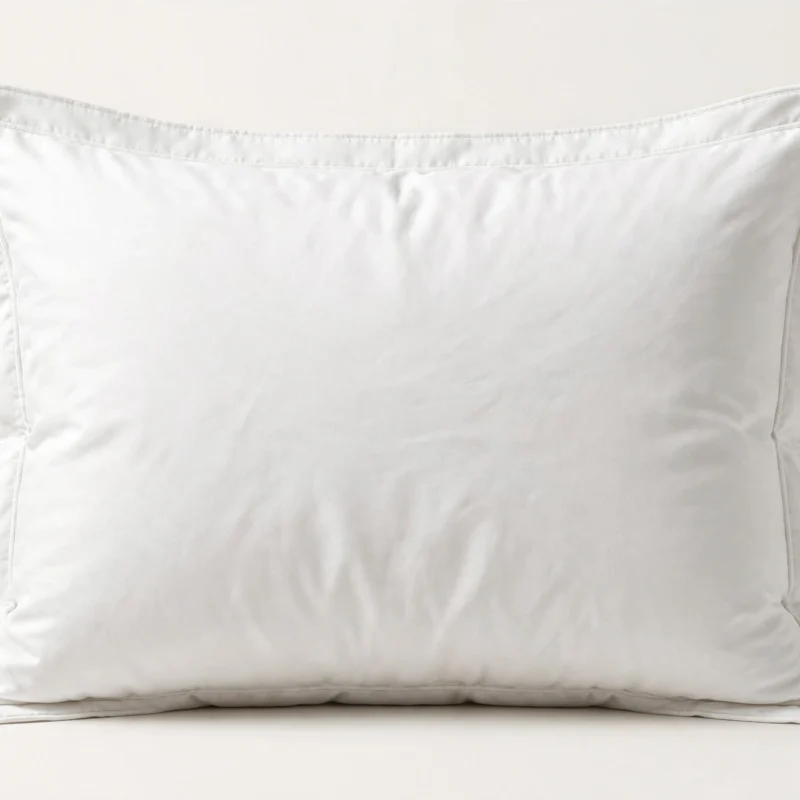 White hotel-style luxury pillow, front view